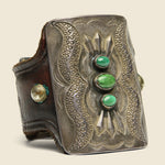 Three Green Turquoise Stones Ketoh - Leather/Turquoise/Sterling - Smith Bros. Trading Co. - STAG Provisions - Accessories - Cuffs