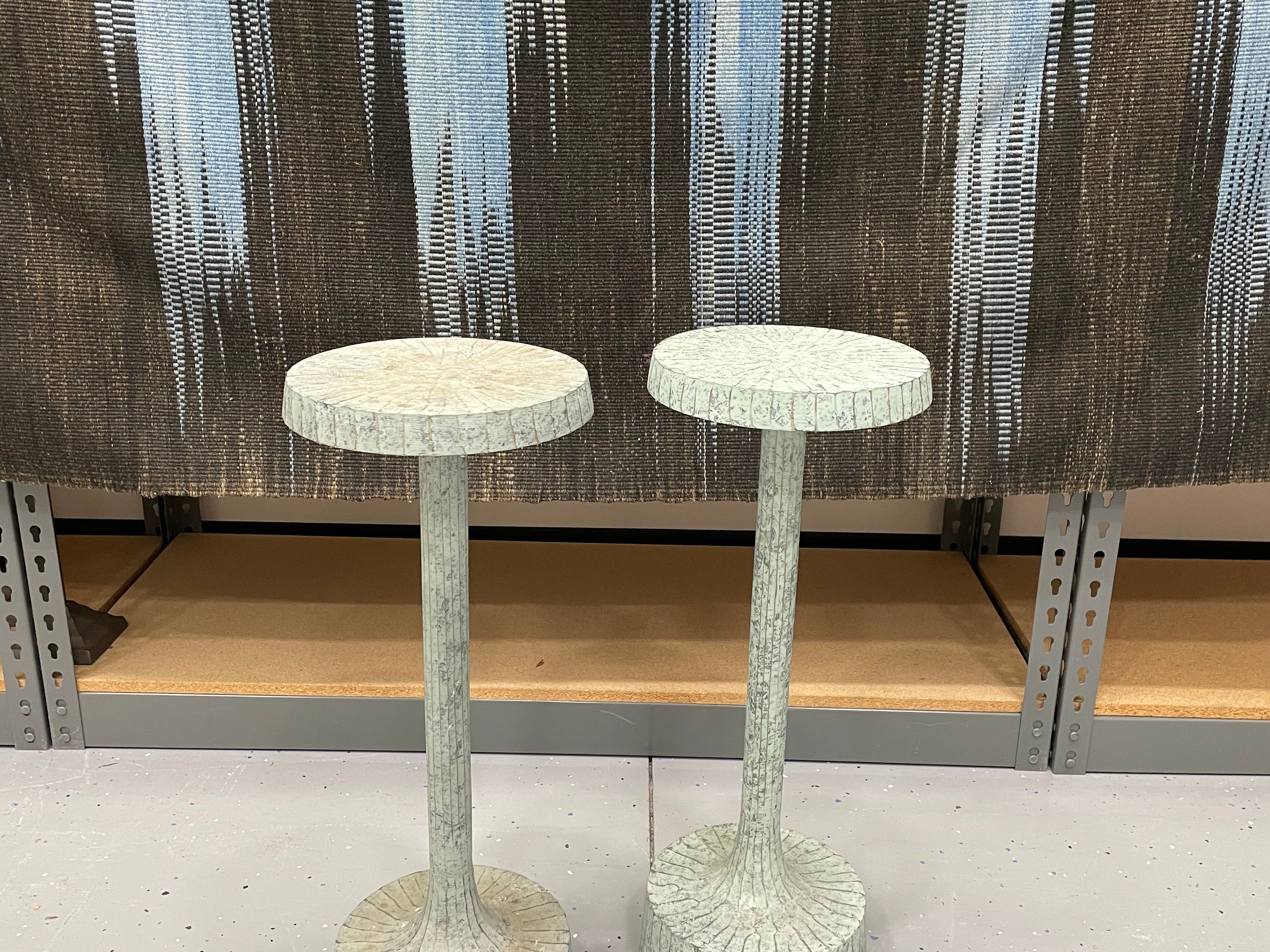 A33 - Turquoise Metal Pillar Sidetables - Warehouse Sale - STAG Provisions - Warehouse Sale