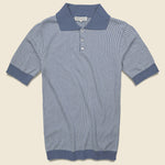 Blakey Knit Polo - Blue - Far Afield - STAG Provisions - Tops - S/S Knit
