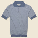 Blakey Knit Polo - Blue - Far Afield - STAG Provisions - Tops - S/S Knit
