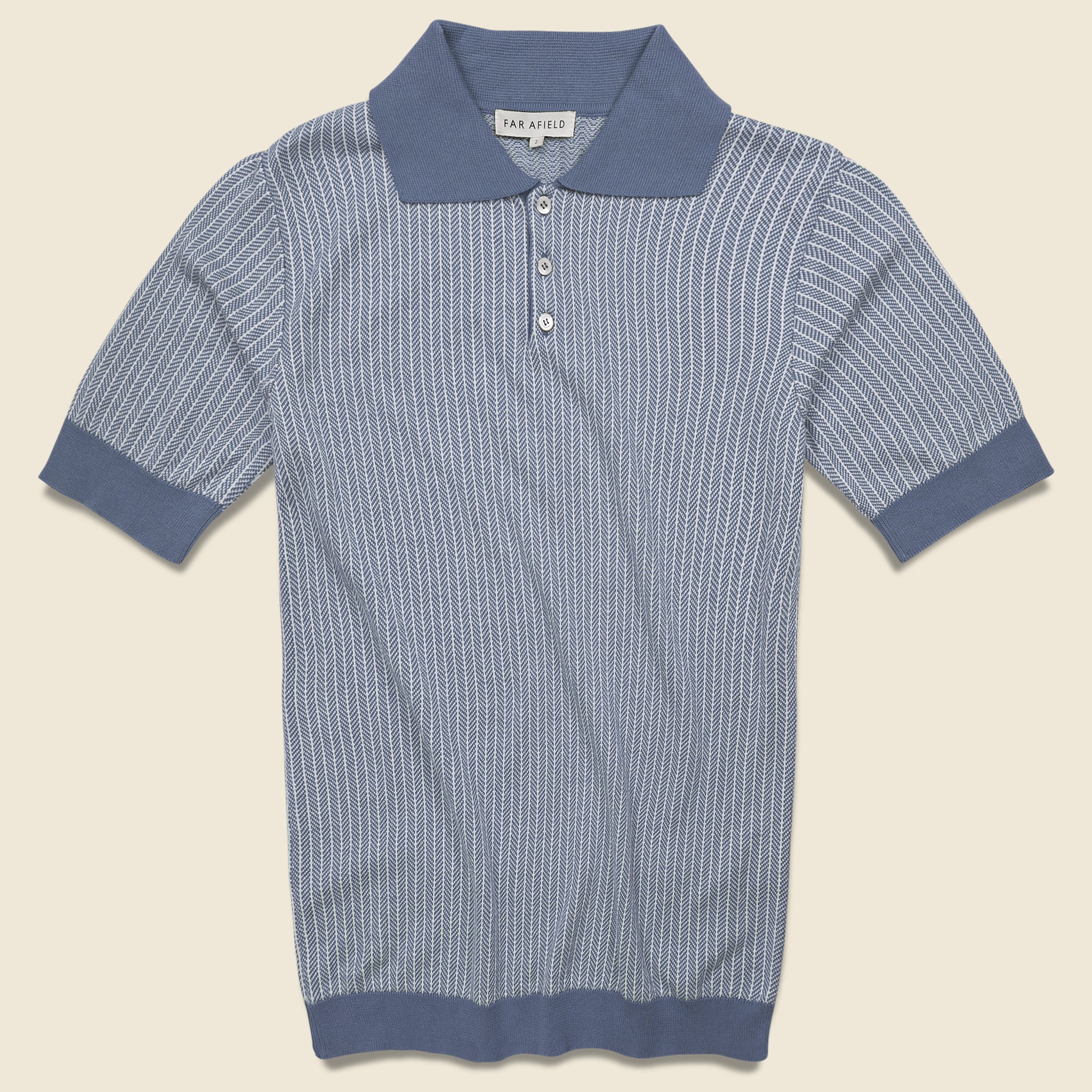 Blakey Knit Polo - Blue - Far Afield - STAG Provisions - Tops - S/S Knit