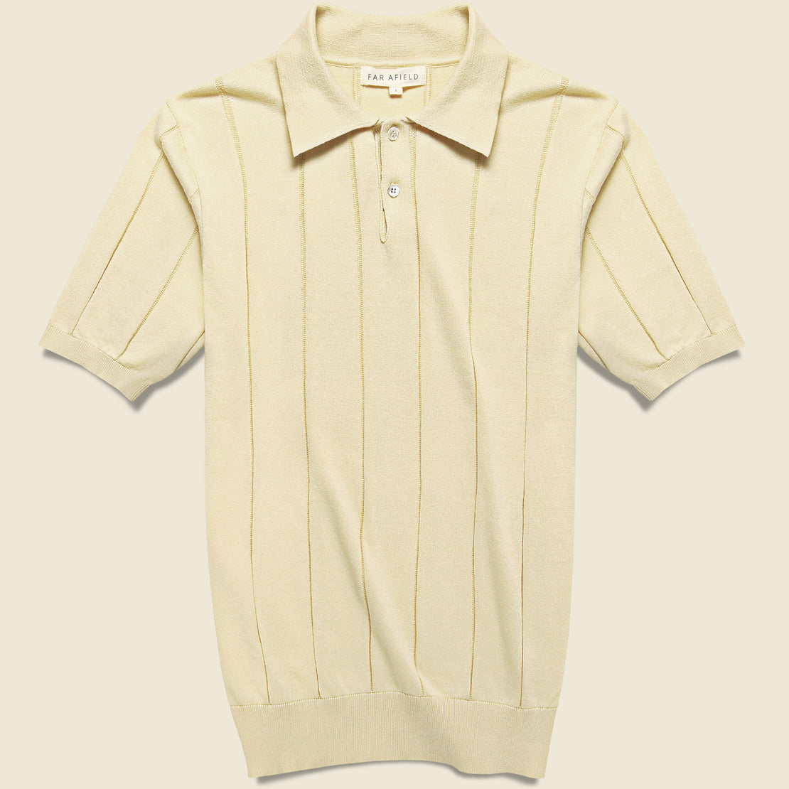 Far Afield Knit Jacobs Polo - Seed Pearl