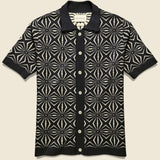 Zig Zag Cardigan - Meteorite Black - Far Afield - STAG Provisions - Tops - S/S Woven - Other Pattern