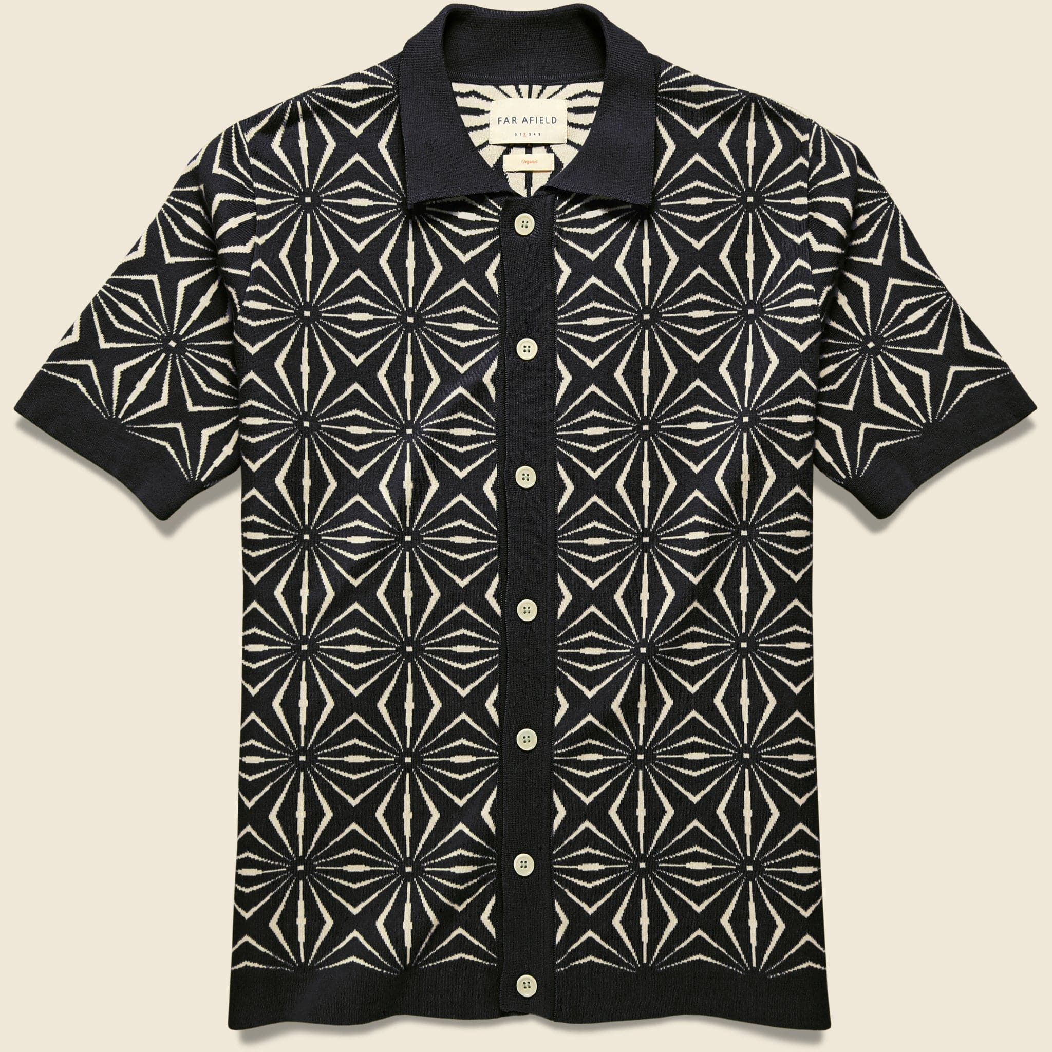 Zig Zag Cardigan - Meteorite Black - Far Afield - STAG Provisions - Tops - S/S Woven - Other Pattern
