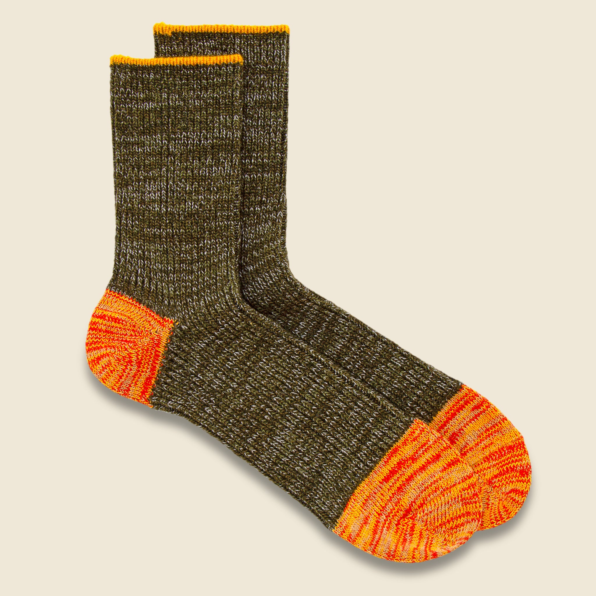 Heel Toe Color Sock - Orange - A Hope Hemp - STAG Provisions - Accessories - Socks