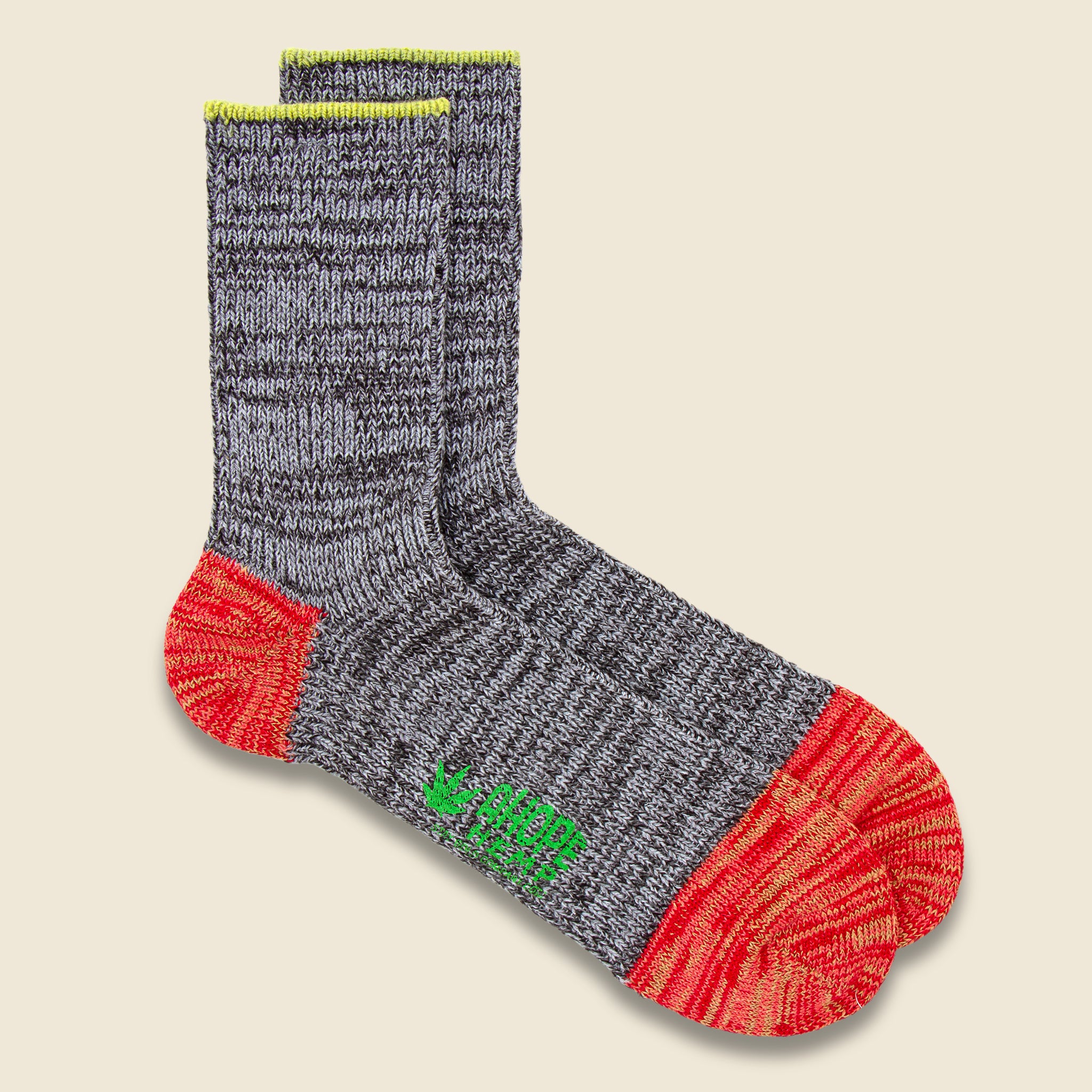 Heel Toe Color Sock - Red - A Hope Hemp - STAG Provisions - Accessories - Socks