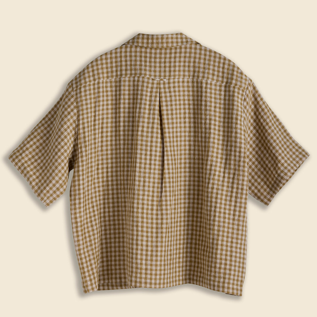 Notched Collar Gingham Shirt - Mustard - Amente - STAG Provisions - W - Tops - S/S Woven