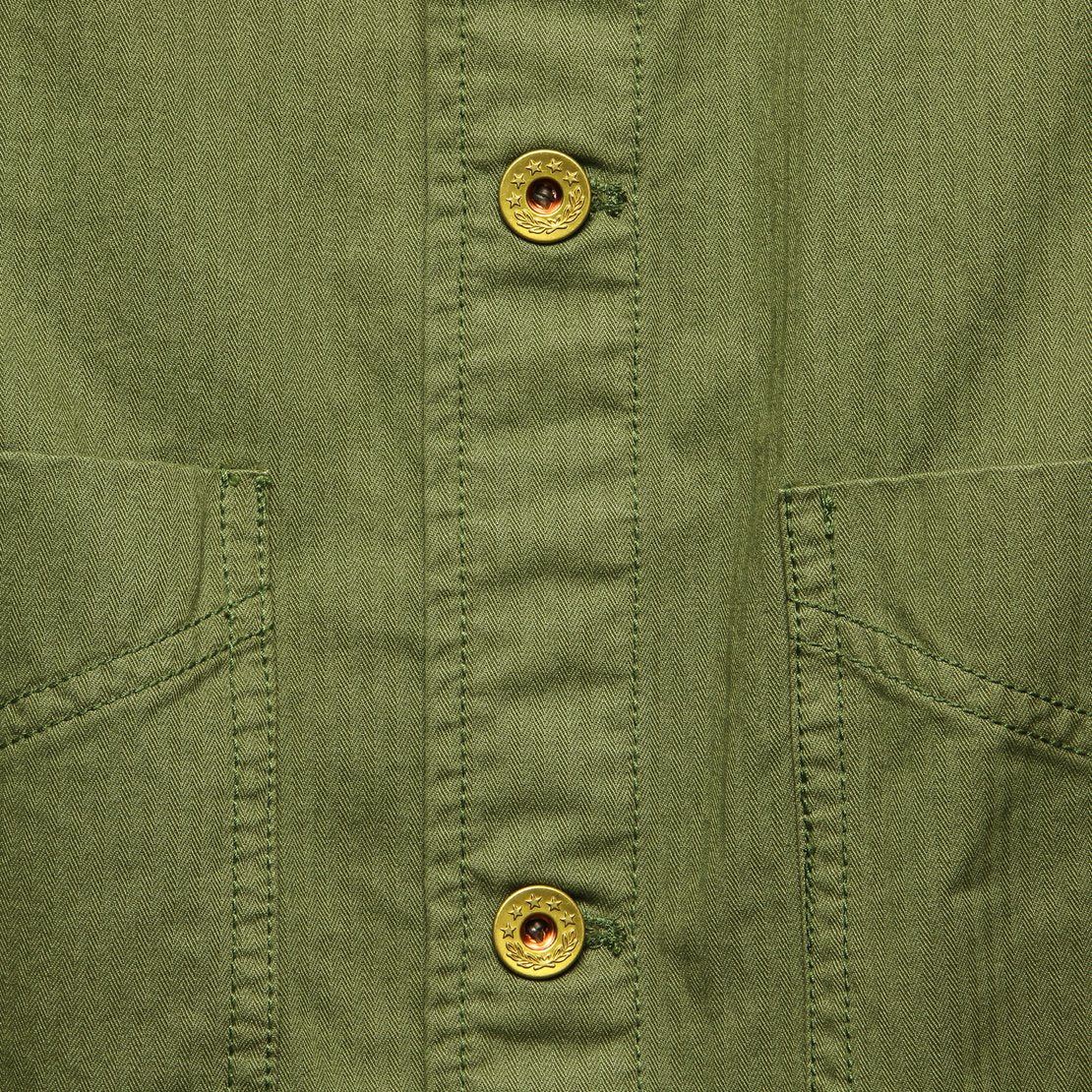 Herringbone Workers Jacket - Army Olive