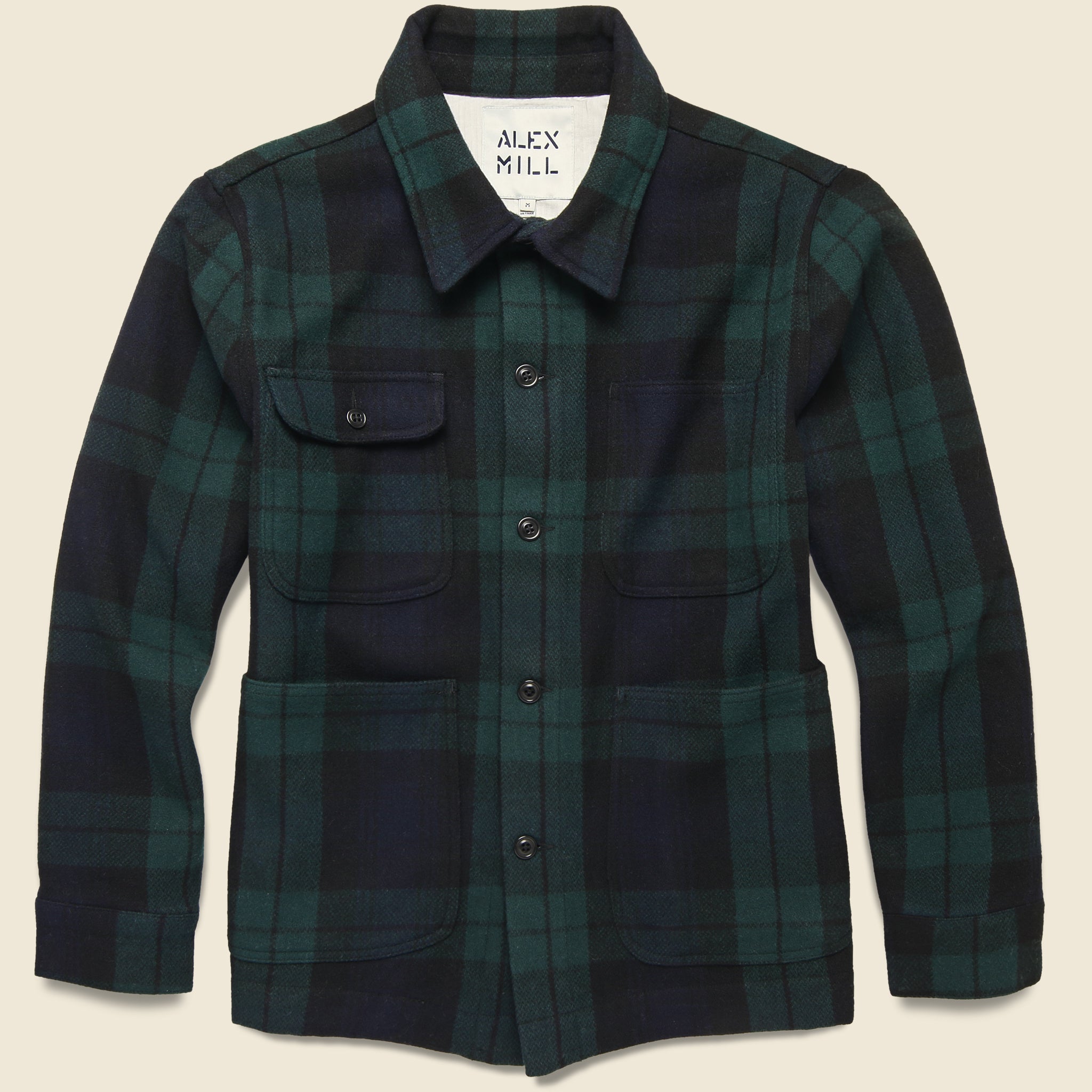 Blackwatch Wool Chore Jacket - Black/Green - Alex Mill - STAG Provisions - Outerwear - Coat / Jacket