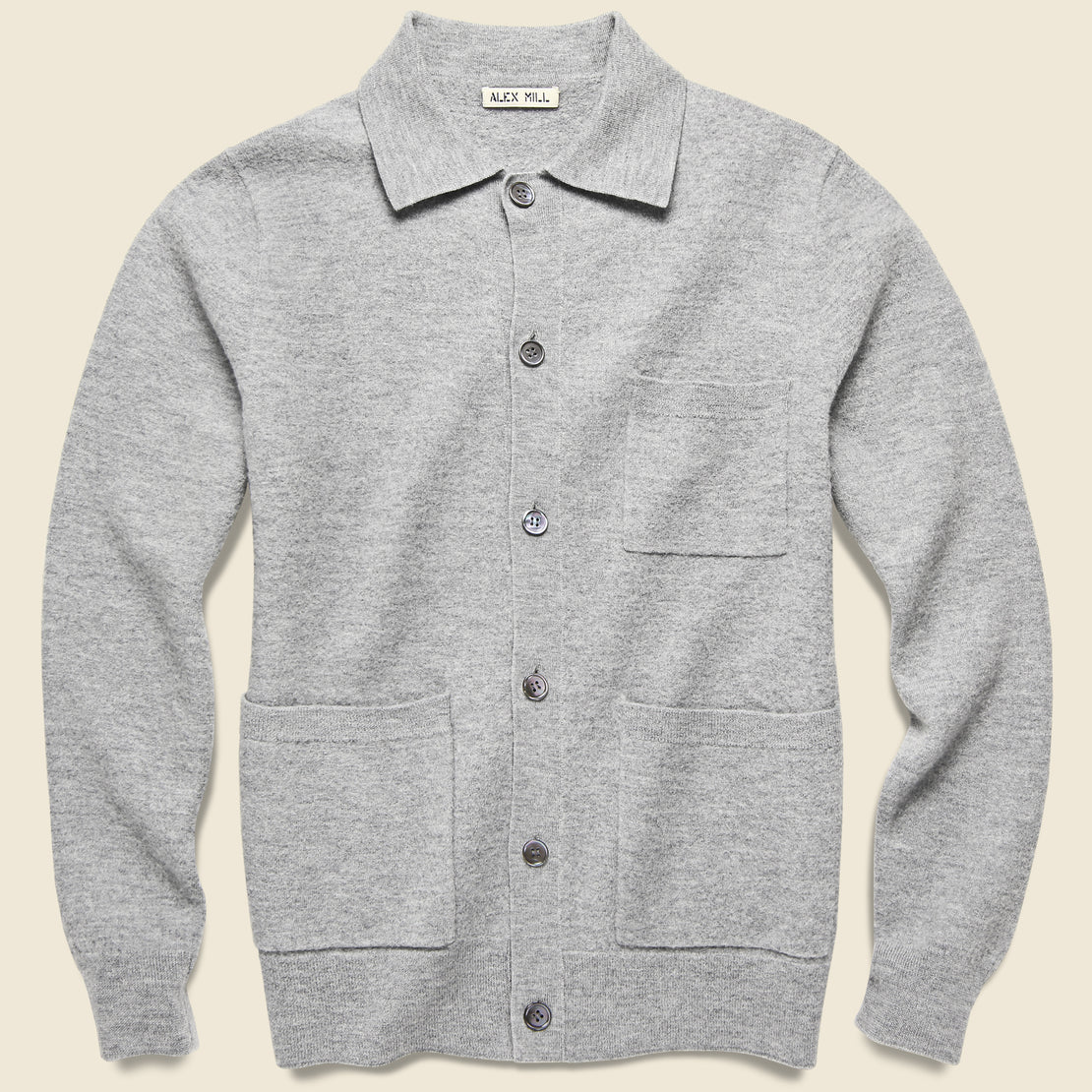 Alex Mill Boiled Wool Work Jacket - Light Grey
