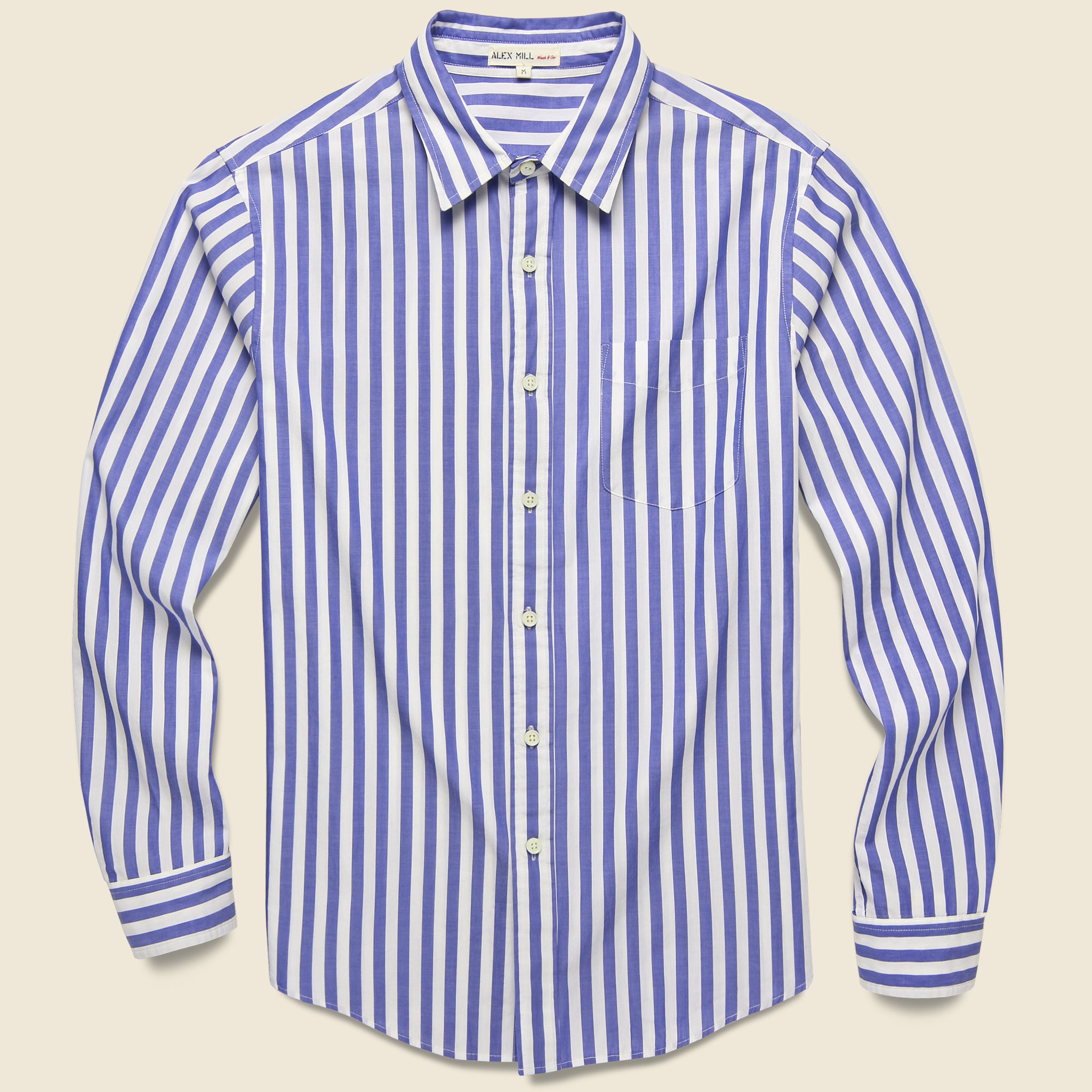 Bold Stripe Standard Shirt - Blue/White - Alex Mill - STAG Provisions - Tops - L/S Woven - Stripe