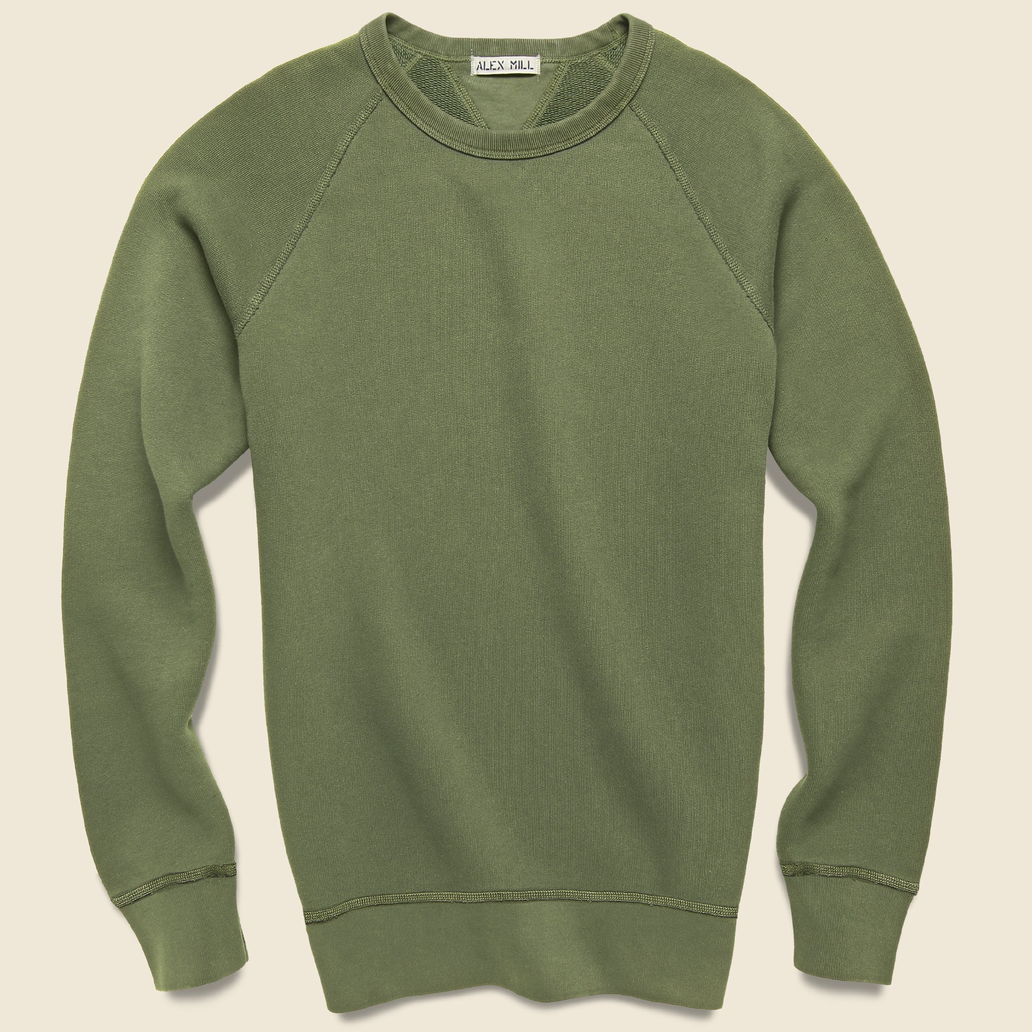 French Terry Sweatshirt - Faded Olive - Alex Mill - STAG Provisions - Tops - Fleece / Sweatshirt