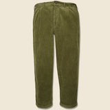 Rugged Corduroy Standard Pleated Pant - Olive - Alex Mill - STAG Provisions - Pants - Corduroy