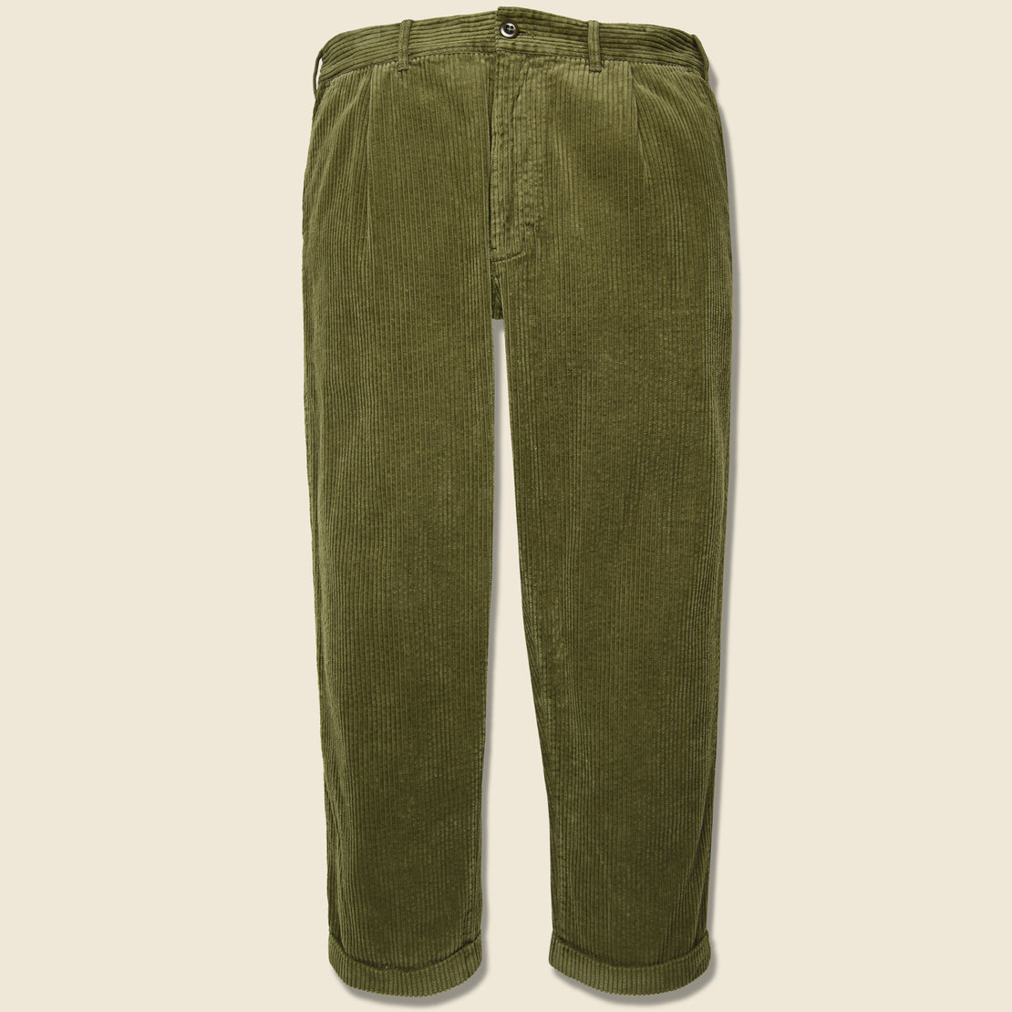 Alex Mill Rugged Corduroy Standard Pleated Pant - Olive