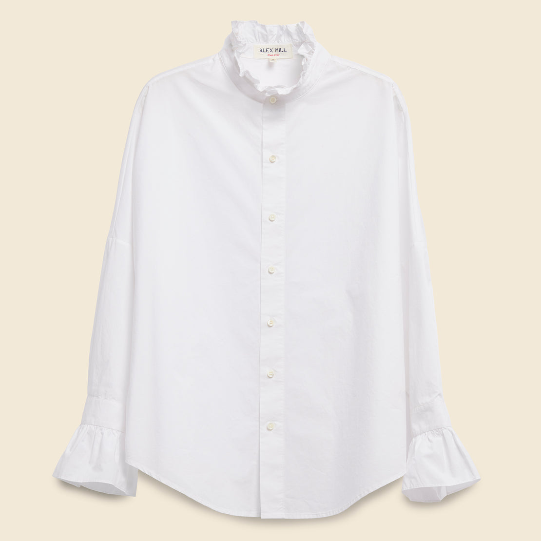Alex Mill Easy Ruffle Shirt - White Poplin