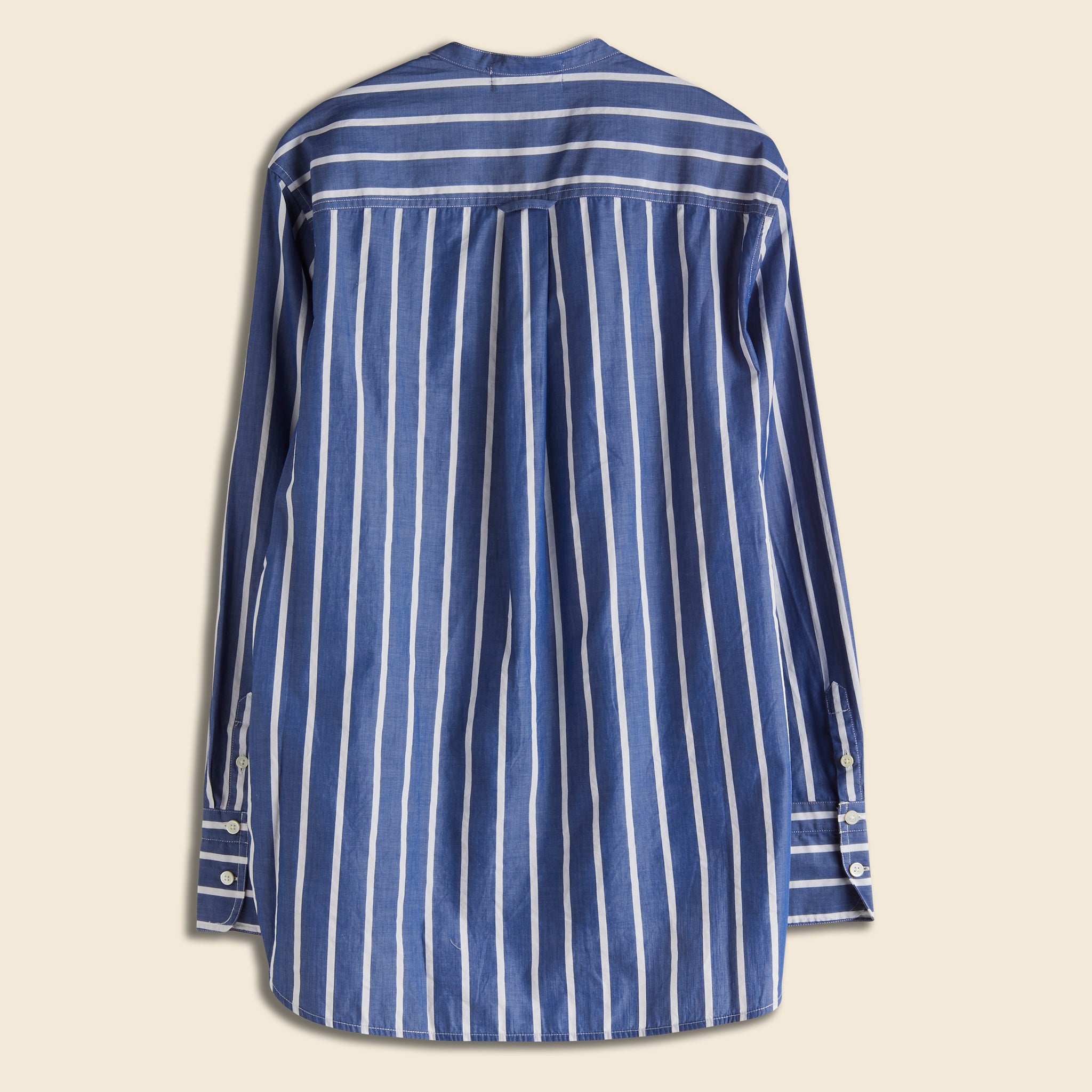 
                          Eloise Bib Shirt - Navy/White Stripe - Alex Mill - STAG Provisions - W - Tops - L/S Woven
                        