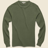 Waffle Crewneck - Deep Olive - Alex Mill - STAG Provisions - Tops - L/S Knit