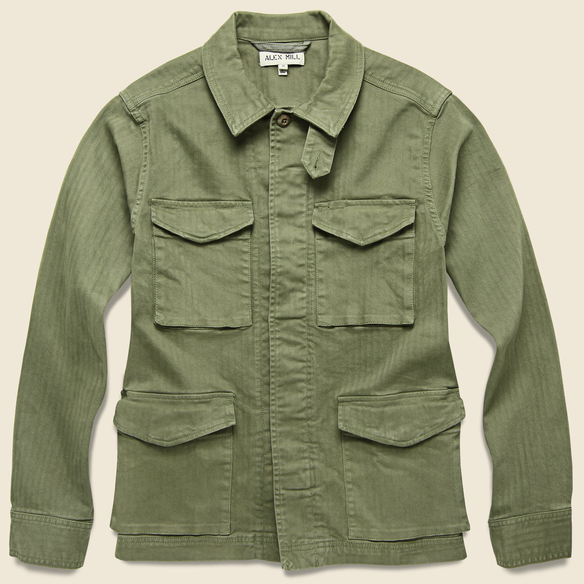 Herringbone Army Jacket - Olive - Alex Mill - STAG Provisions - Outerwear - Coat / Jacket