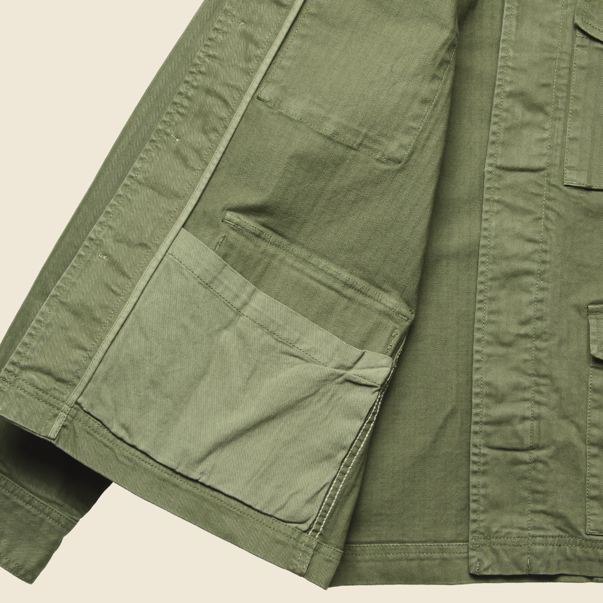 Herringbone Army Jacket - Olive - Alex Mill - STAG Provisions - Outerwear - Coat / Jacket