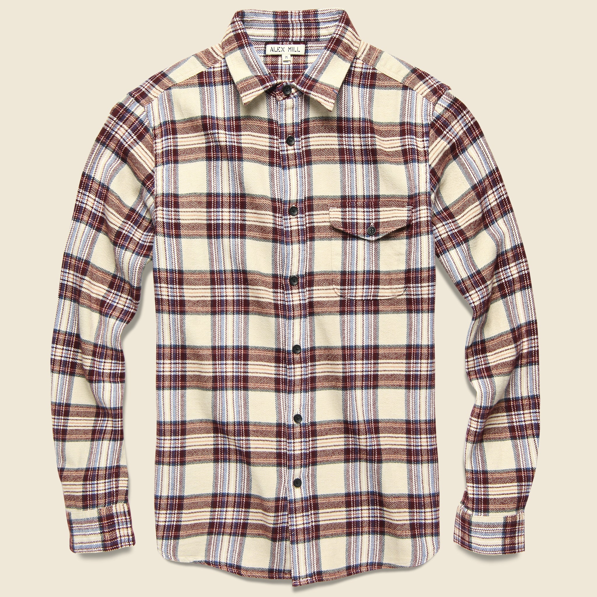 Plaid Patch & Flap Flannel - Burgundy/Ivory - Alex Mill - STAG Provisions - Tops - L/S Woven - Plaid