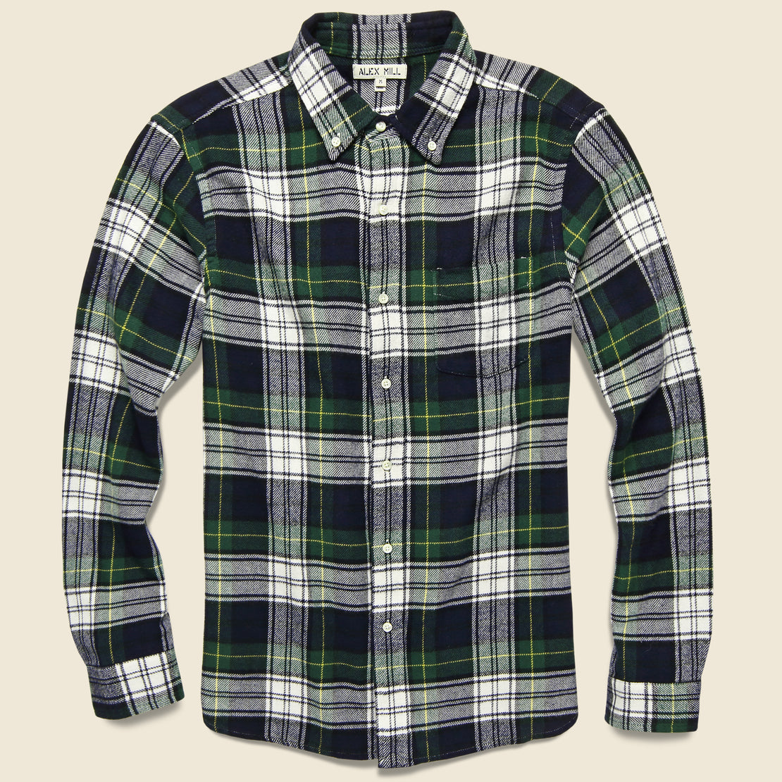 Alex Mill Classic Plaid Flannel - Green/Navy/White