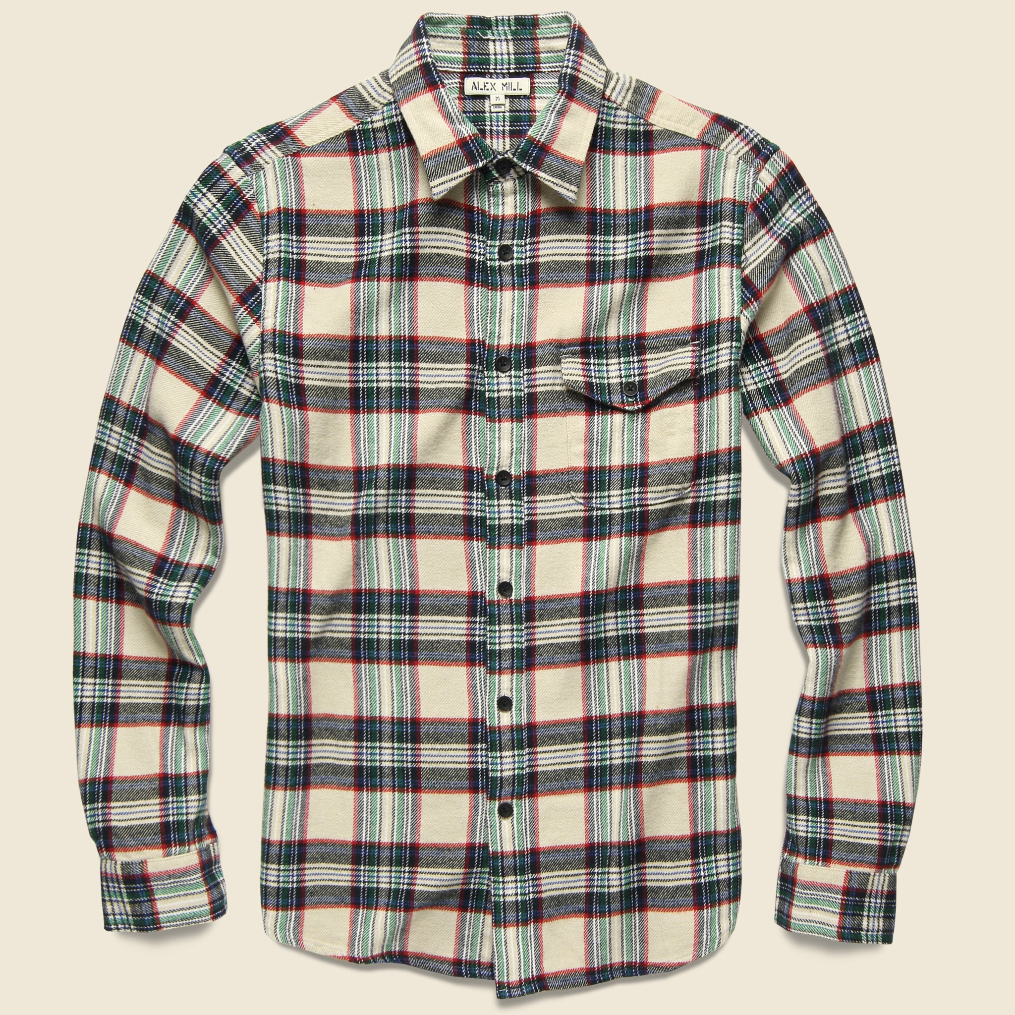 Plaid Patch & Flap Flannel - Ivory/Navy - Alex Mill - STAG Provisions - Tops - L/S Woven - Plaid
