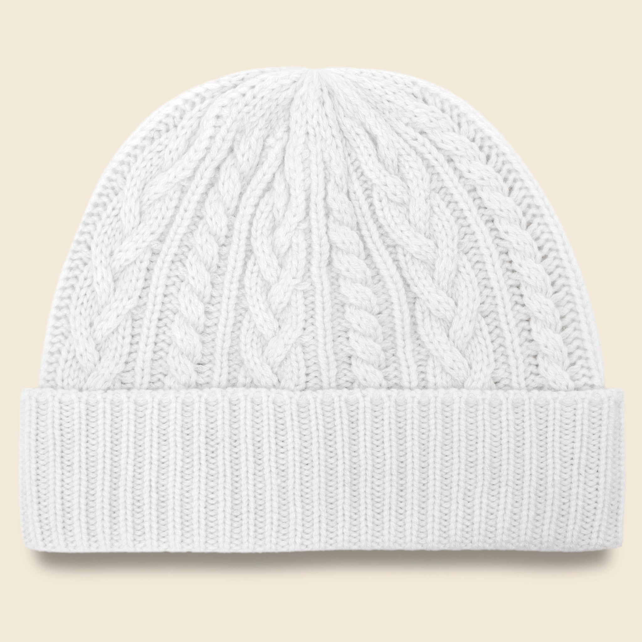 Cashmere Cable Beanie - Chalk - Alex Mill - STAG Provisions - Accessories - Hats