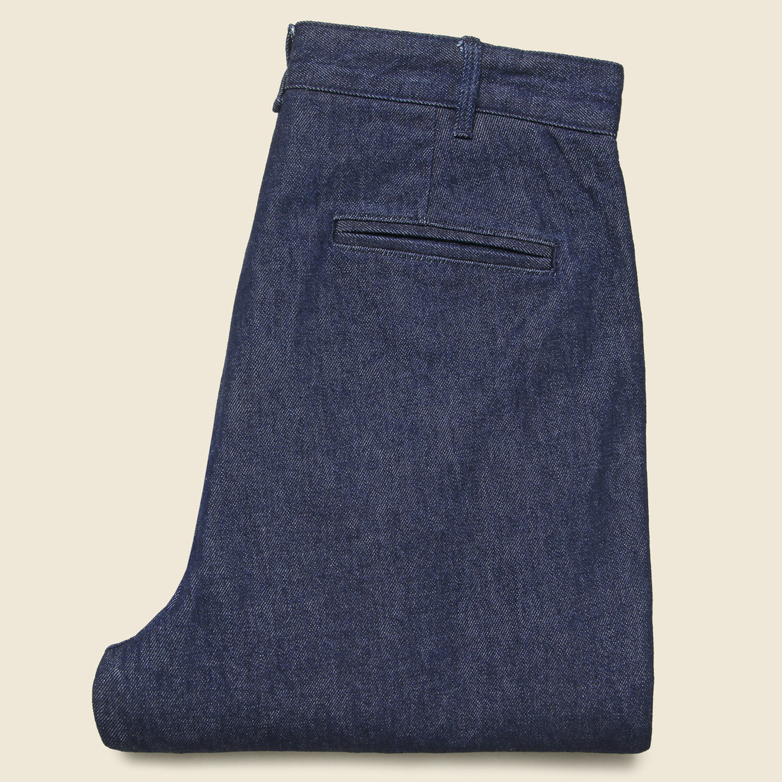 Denim Standard Pleated Pant - Indigo