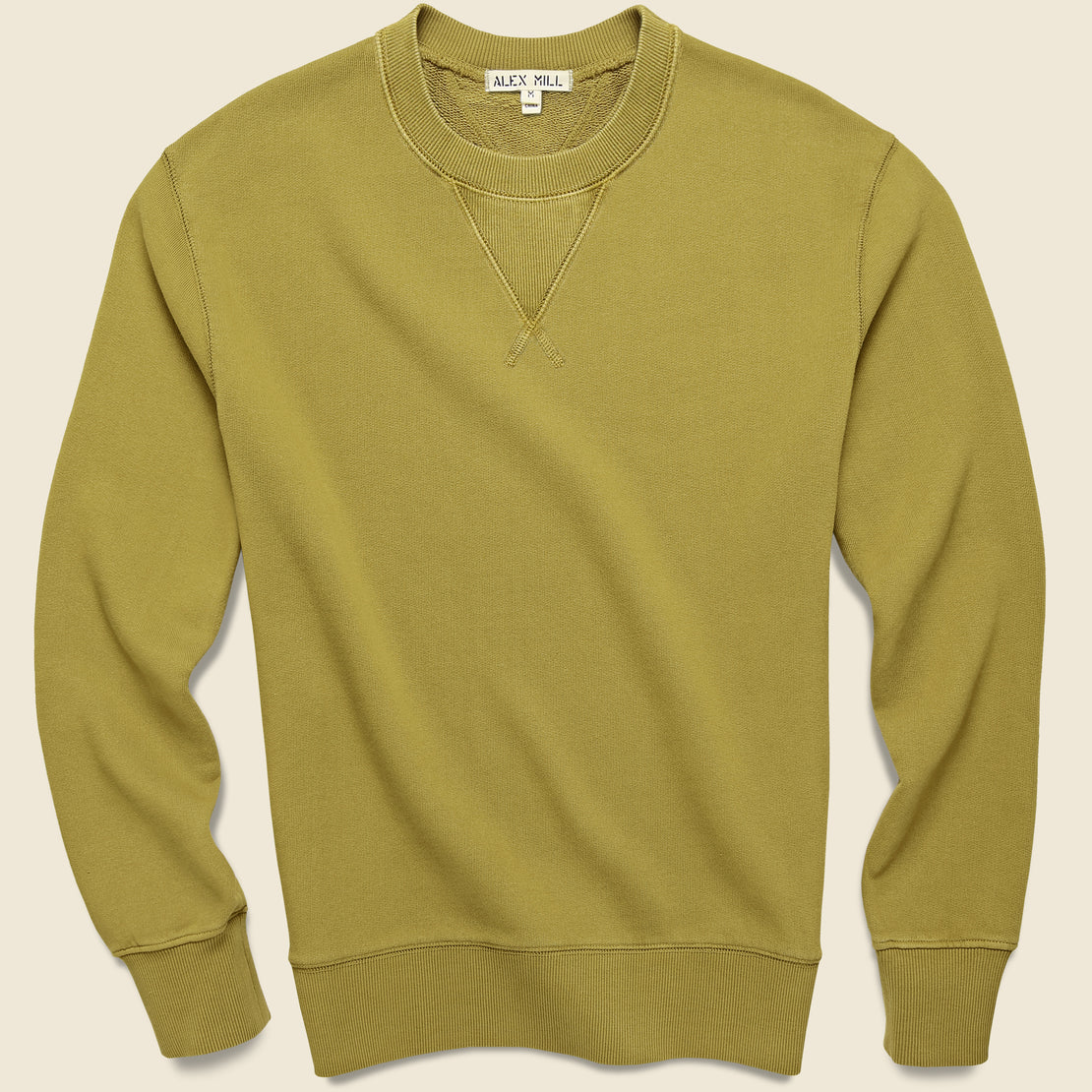 Alex Mill Garment Dyed Crewneck Sweatshirt - Golden Olive