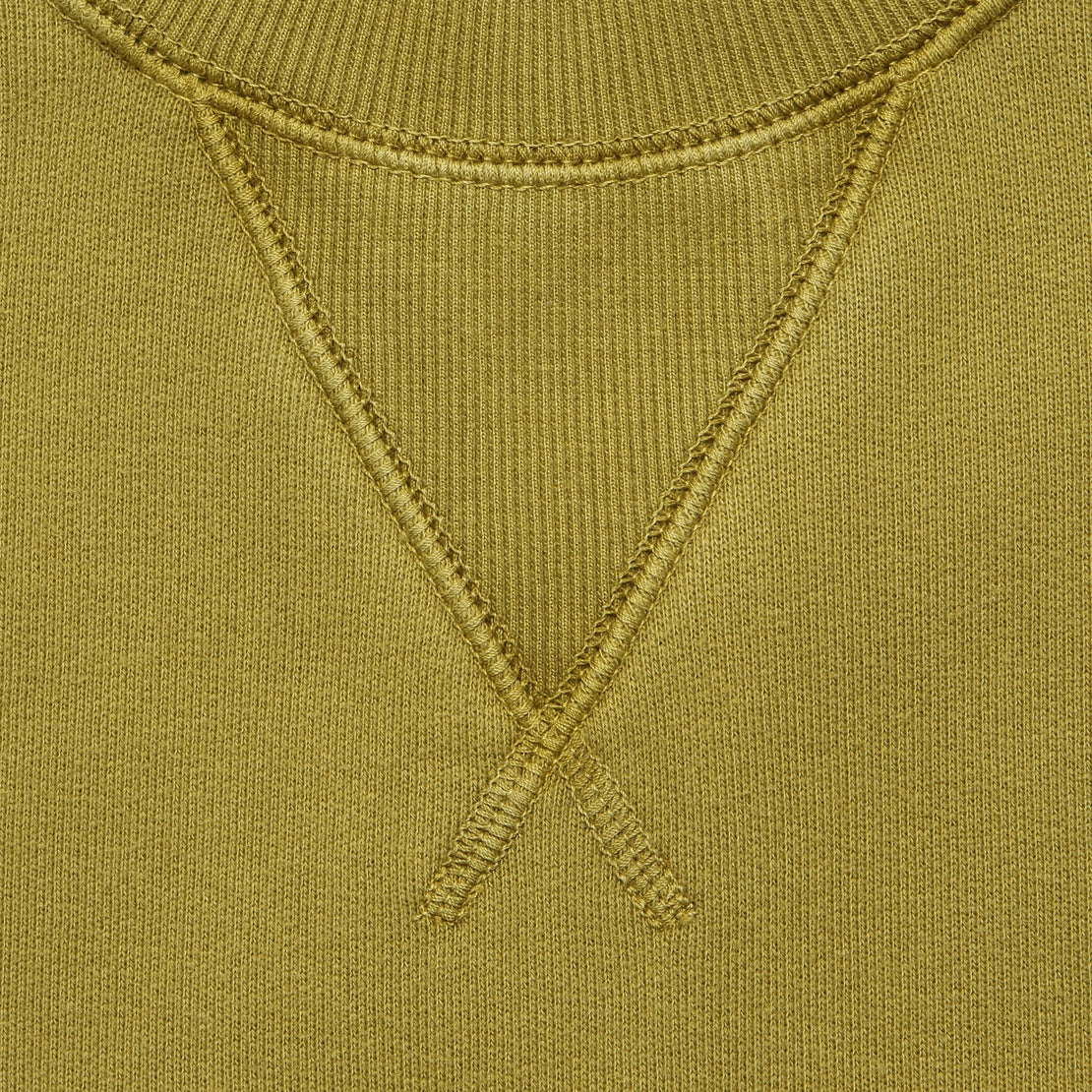Garment Dyed Crewneck Sweatshirt - Golden Olive - Alex Mill - STAG Provisions - Tops - Fleece / Sweatshirt