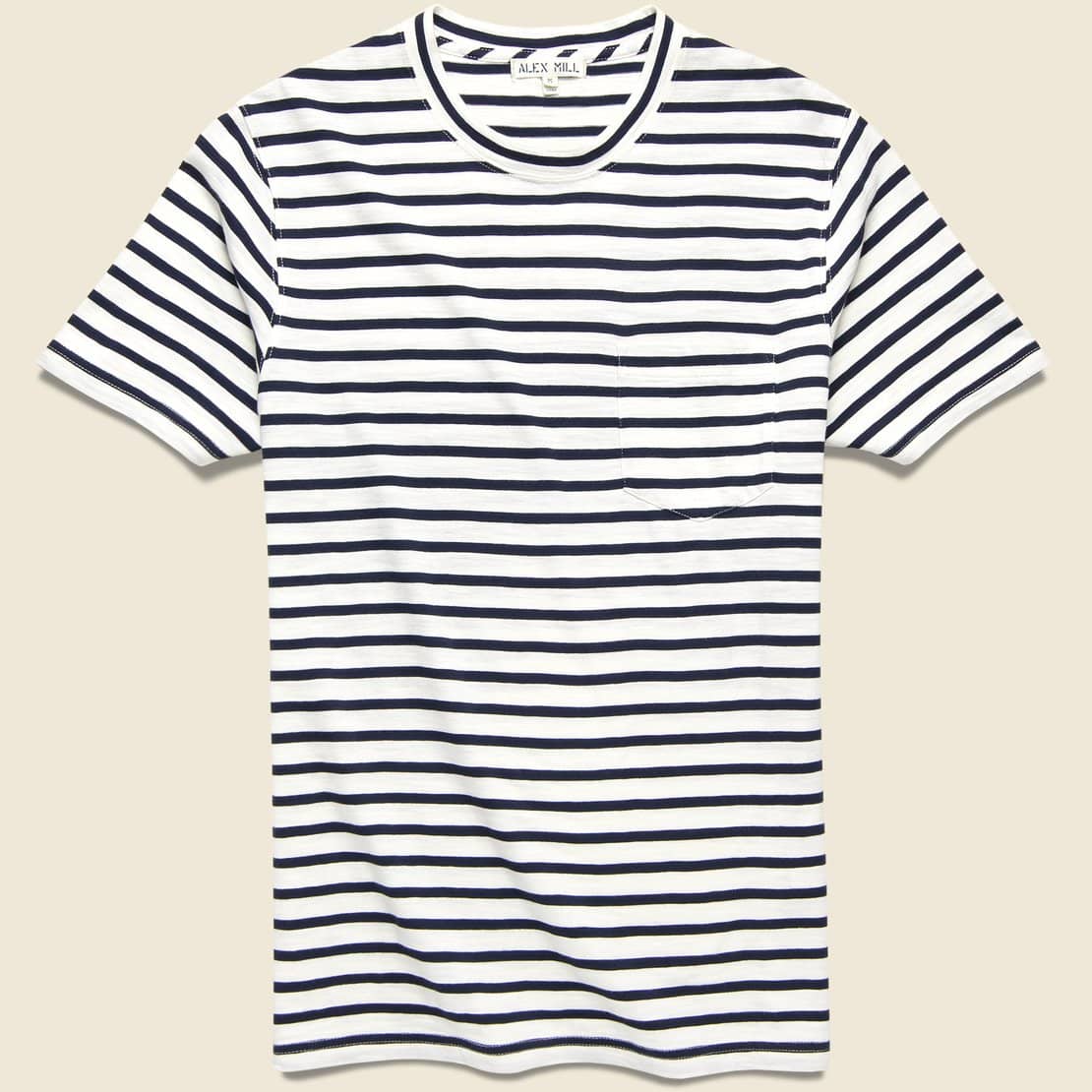 Stripe Slub Pocket Tee - Navy/Off White - Alex Mill - STAG Provisions - Tops - S/S Tee