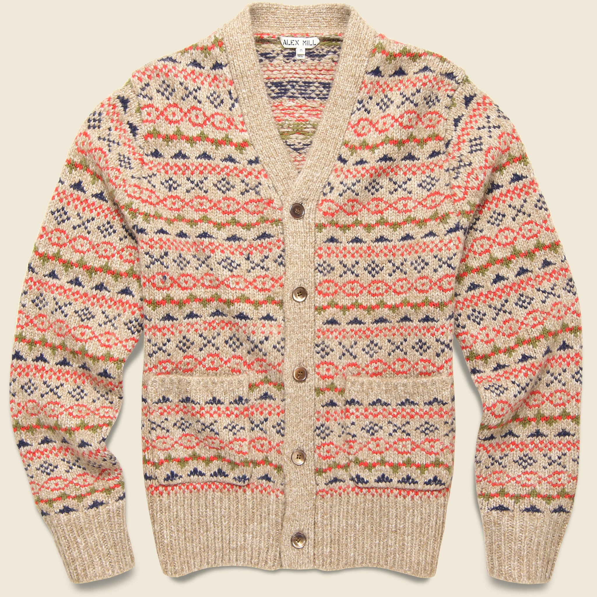 Fair Isle Cardigan - Camel Multi - Alex Mill - STAG Provisions - Tops - Sweater