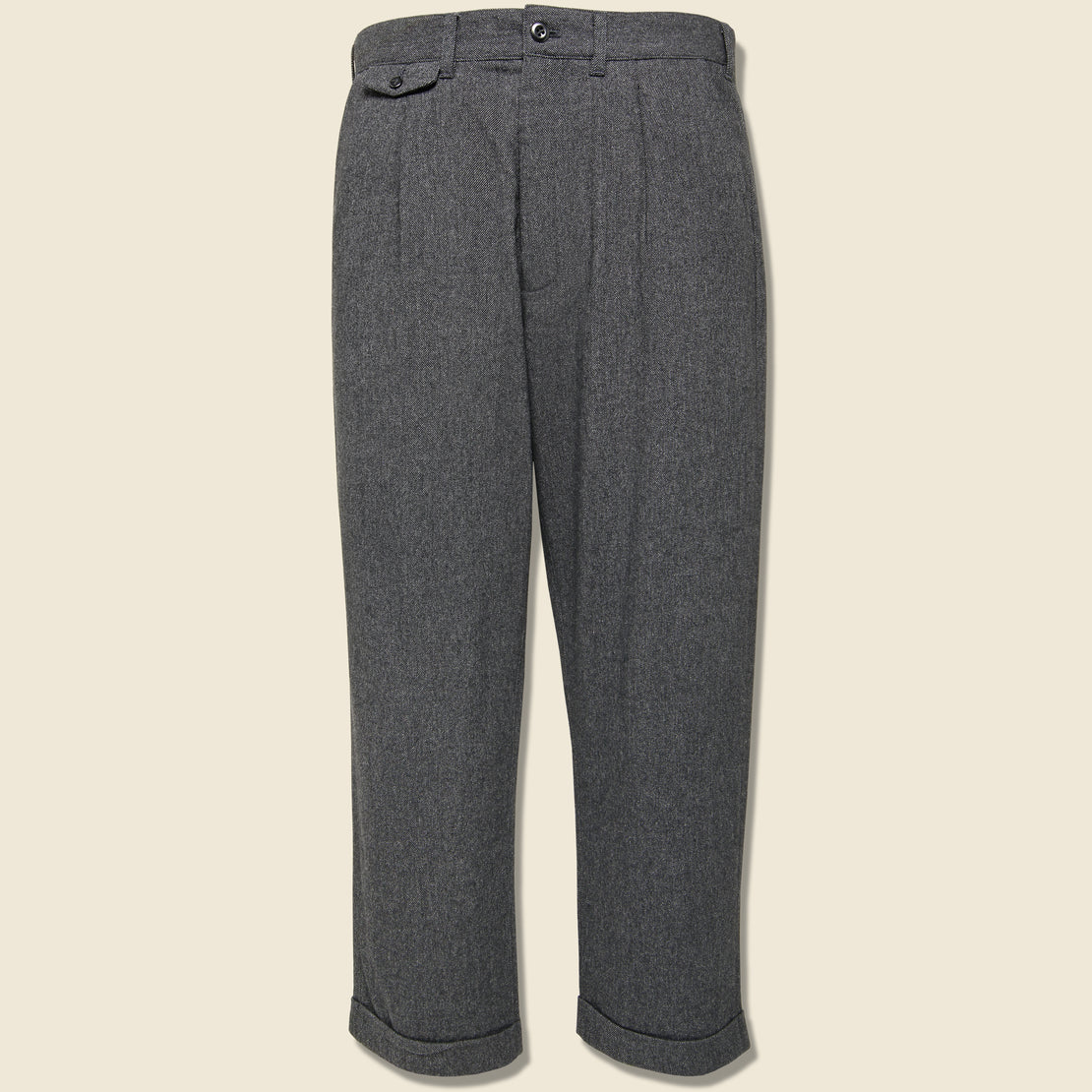 Alex Mill Italian Wool Pleated Pant - Charcoal