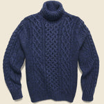 Fisherman Cable Turtleneck - Navy - Alex Mill - STAG Provisions - Tops - Sweater