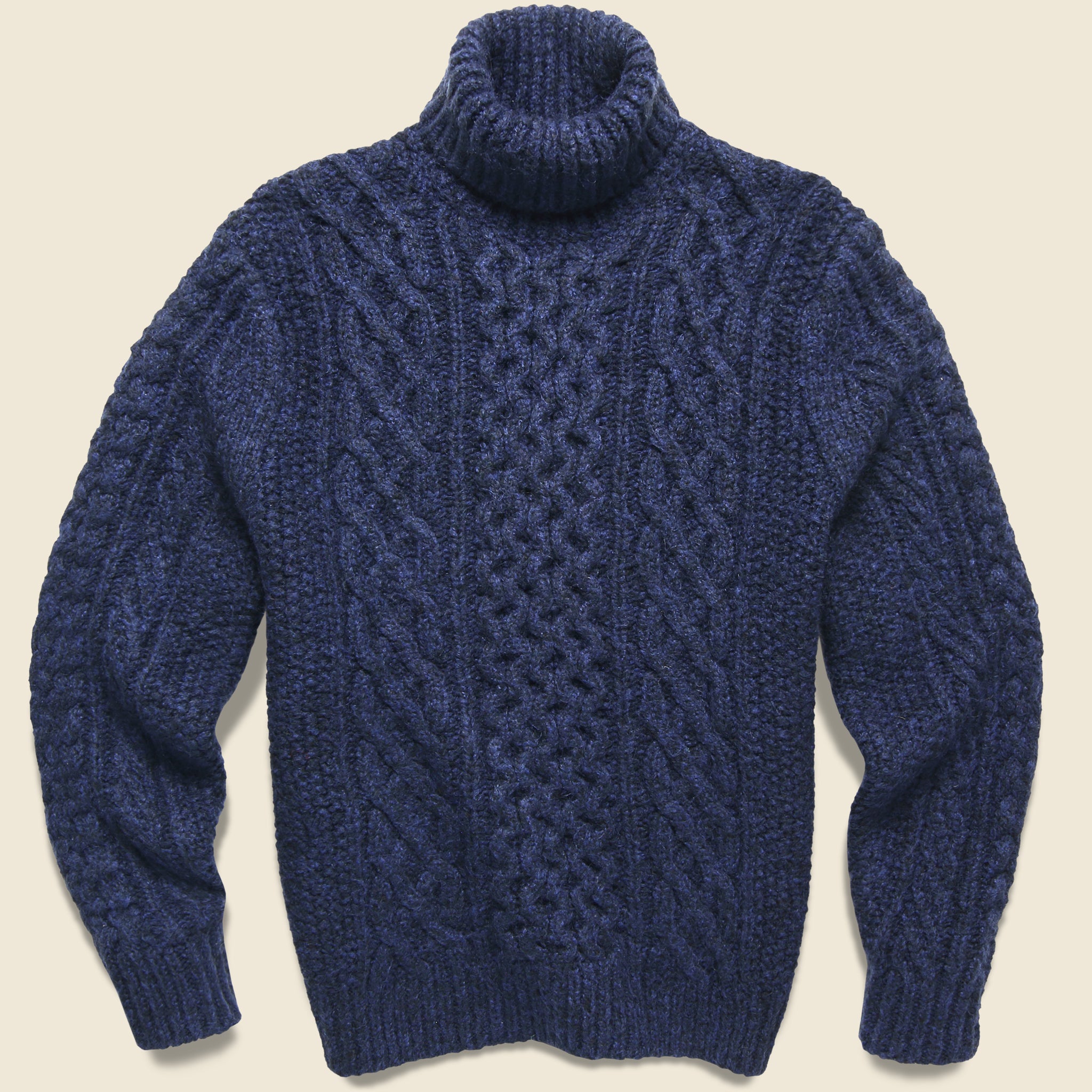 Fisherman Cable Turtleneck - Navy - Alex Mill - STAG Provisions - Tops - Sweater