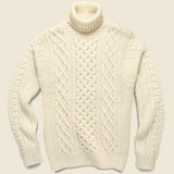 Fisherman Cable Turtleneck - Ivory - Alex Mill - STAG Provisions - Tops - Sweater