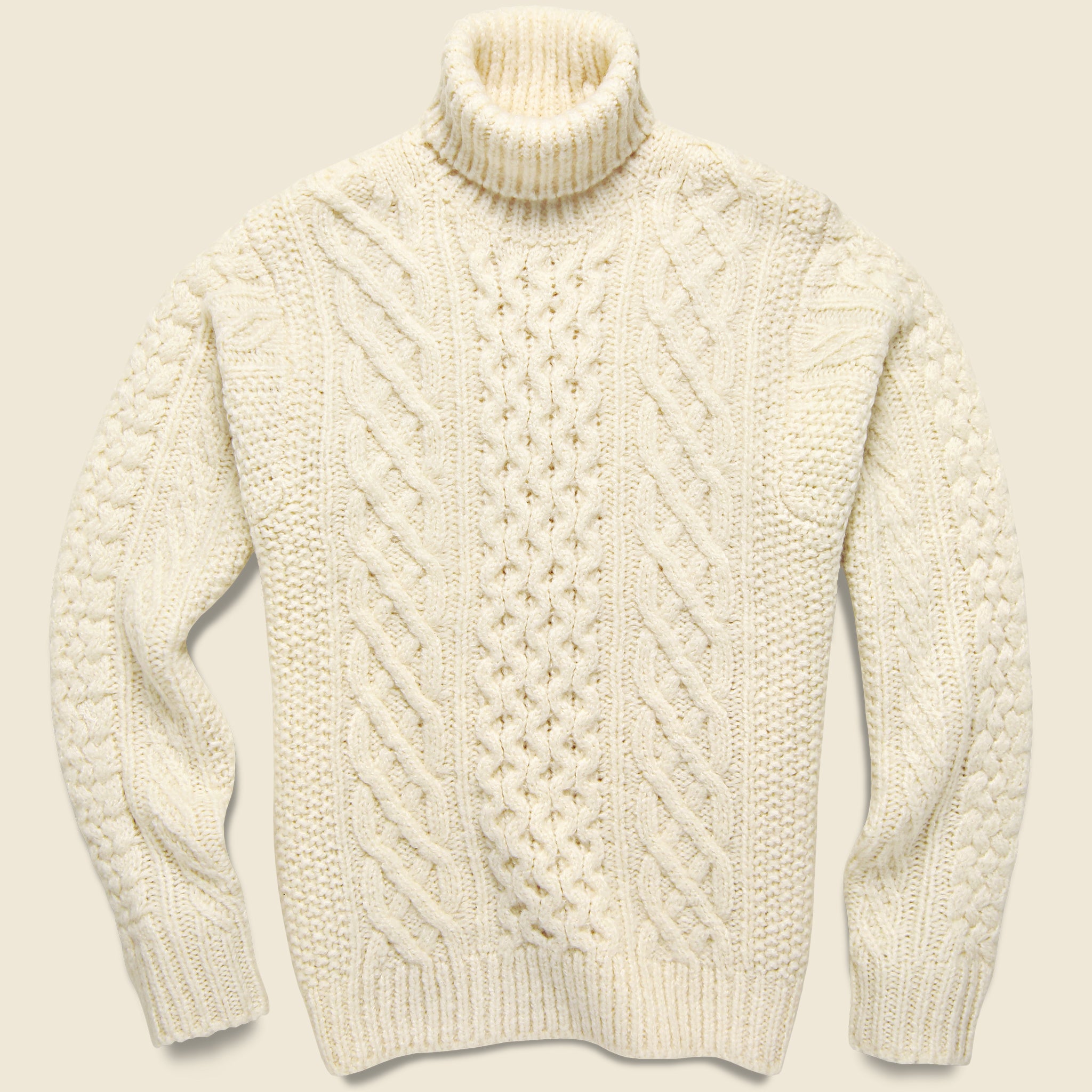 Fisherman Cable Turtleneck - Ivory - Alex Mill - STAG Provisions - Tops - Sweater