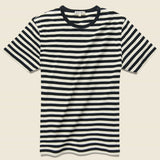 Striped Crew Tee - Anthricite/Bone - Alex Mill - STAG Provisions - Tops - S/S Tee