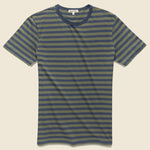 Striped Crew Tee - Asphalt/Army Olive - Alex Mill - STAG Provisions - Tops - S/S Tee