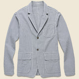 Gingham Seersucker Suit Jacket - Navy/White - Alex Mill - STAG Provisions - Suiting - Sport Coat