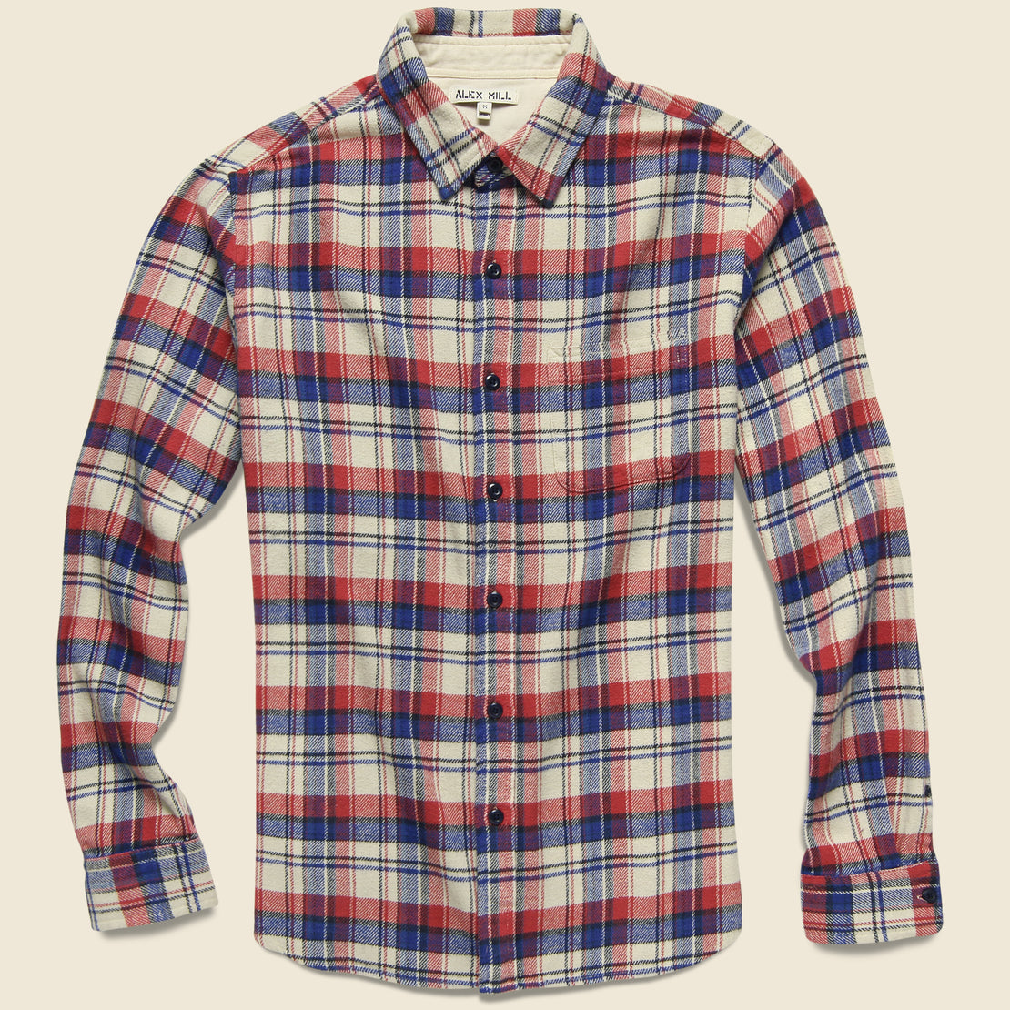 Alex Mill Spring Plaid Flannel Shirt - Red/Blue/Cream