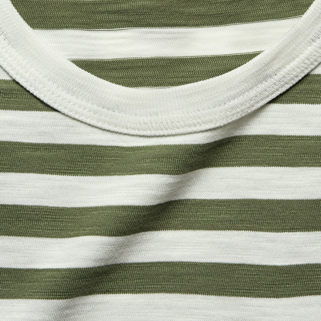 Even Stripe Tee - White/Military Green - Alex Mill - STAG Provisions - Tops - S/S Tee