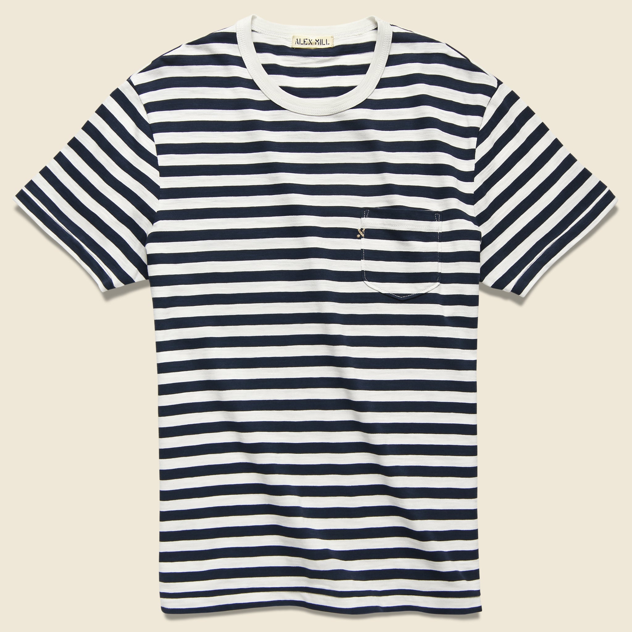 Even Stripe Tee - White/Navy - Alex Mill - STAG Provisions - Tops - S/S Tee