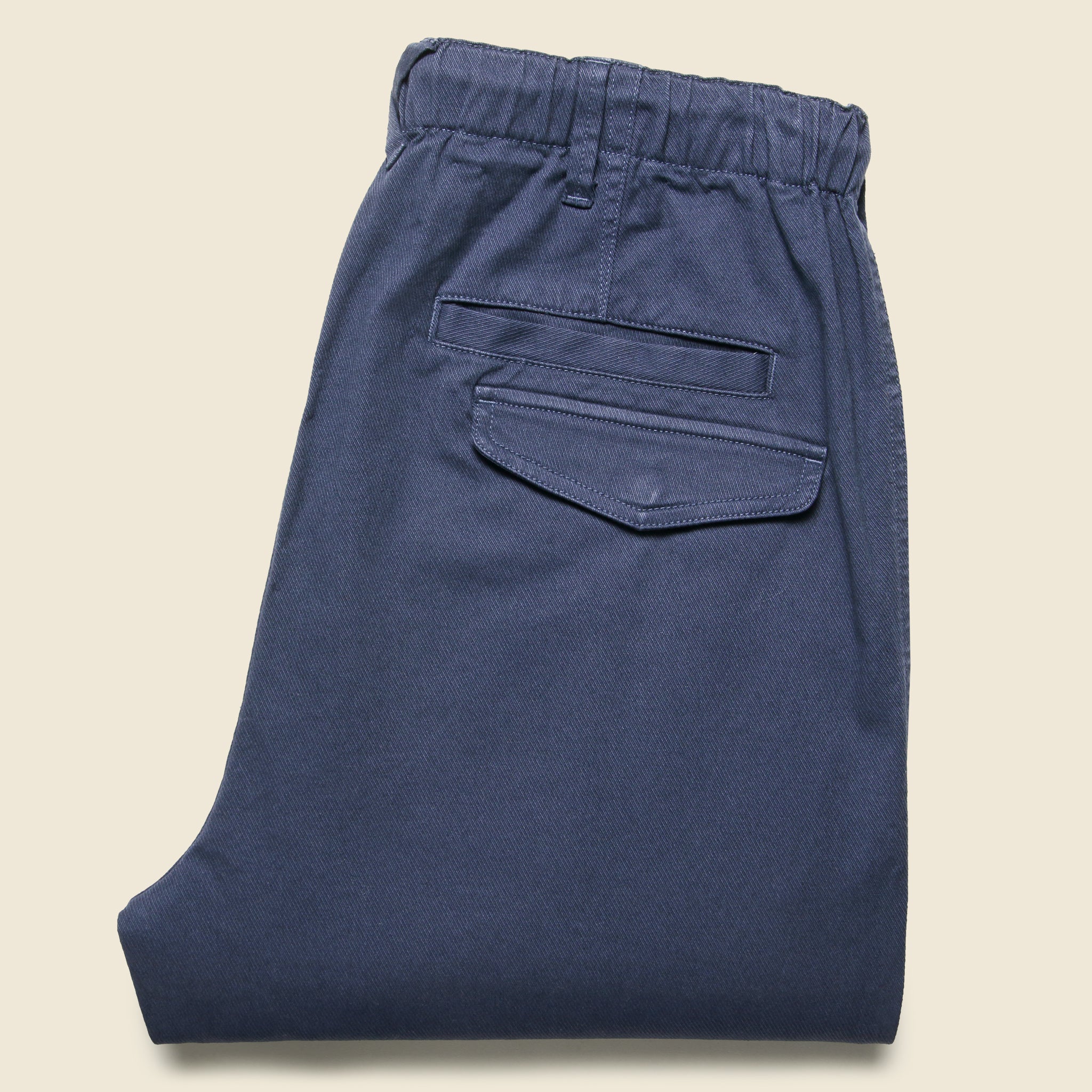 Pull On Button Fly Pants - Navy - Alex Mill - STAG Provisions - Pants - Twill
