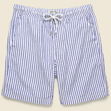 Seersucker Wide Stripe Saturday Shorts - Blue/White - Alex Mill - STAG Provisions - Shorts - Striped
