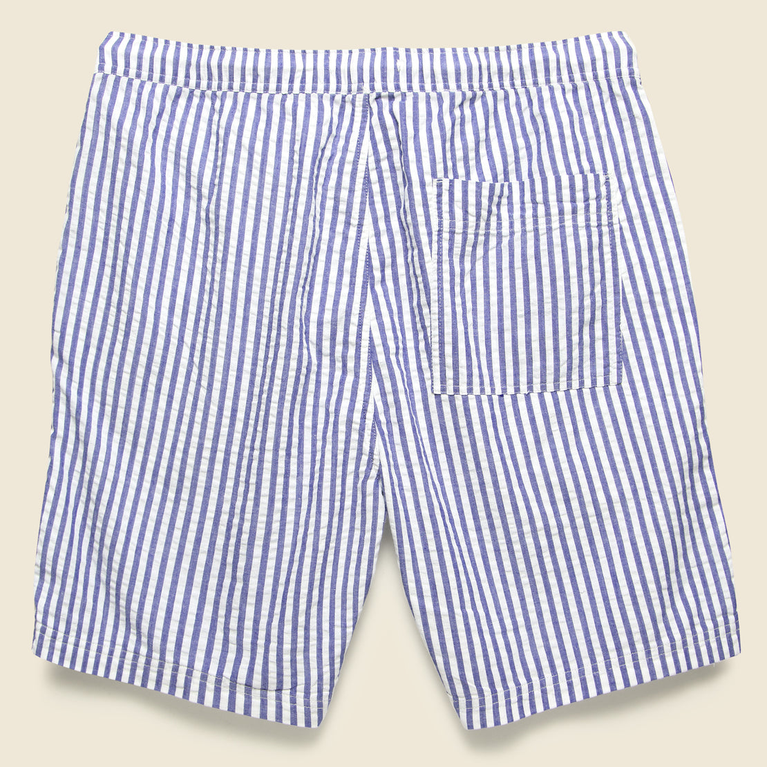 Seersucker Wide Stripe Saturday Shorts - Blue/White - Alex Mill - STAG Provisions - Shorts - Striped