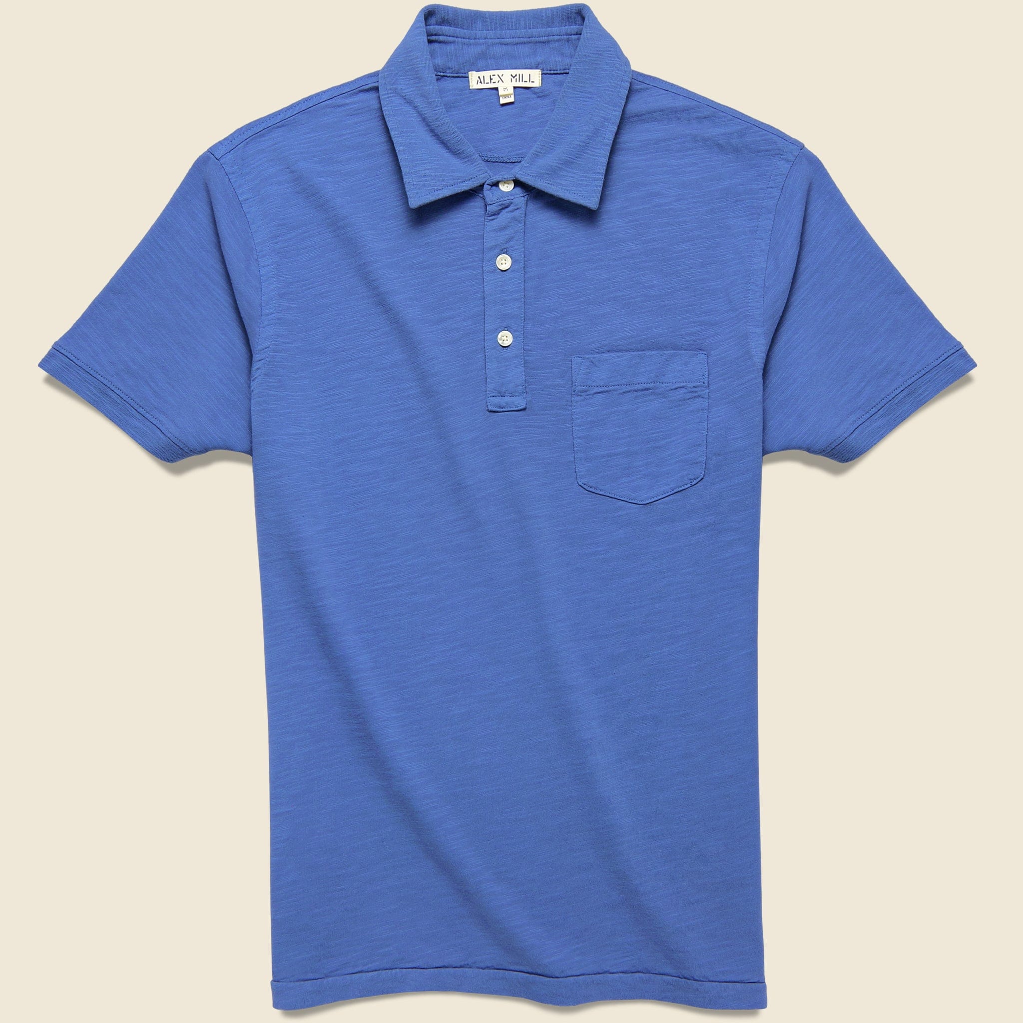 Slub Cotton Standard Polo - Aegean Blue - Alex Mill - STAG Provisions - Tops - S/S Knit
