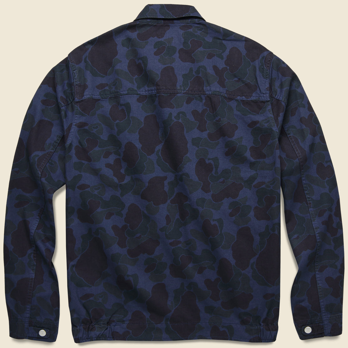 Herringbone Camo Zip Jacket - Navy - Alex Mill - STAG Provisions - Outerwear - Coat / Jacket