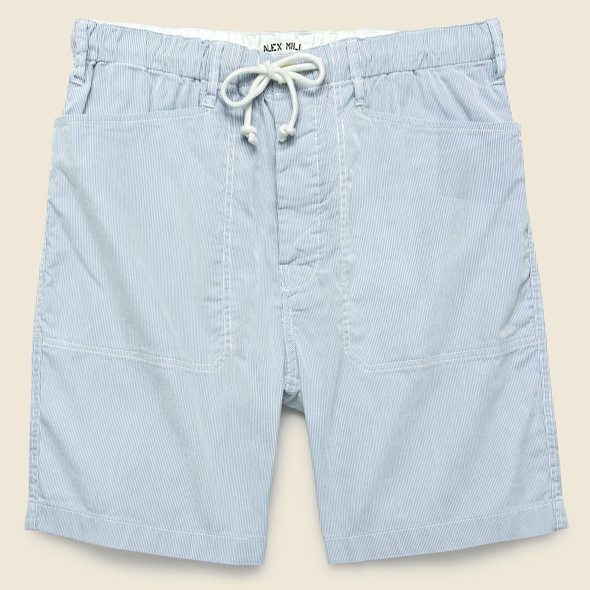 Pull-on Striped Short - Blue/White - Alex Mill - STAG Provisions - Shorts - Solid