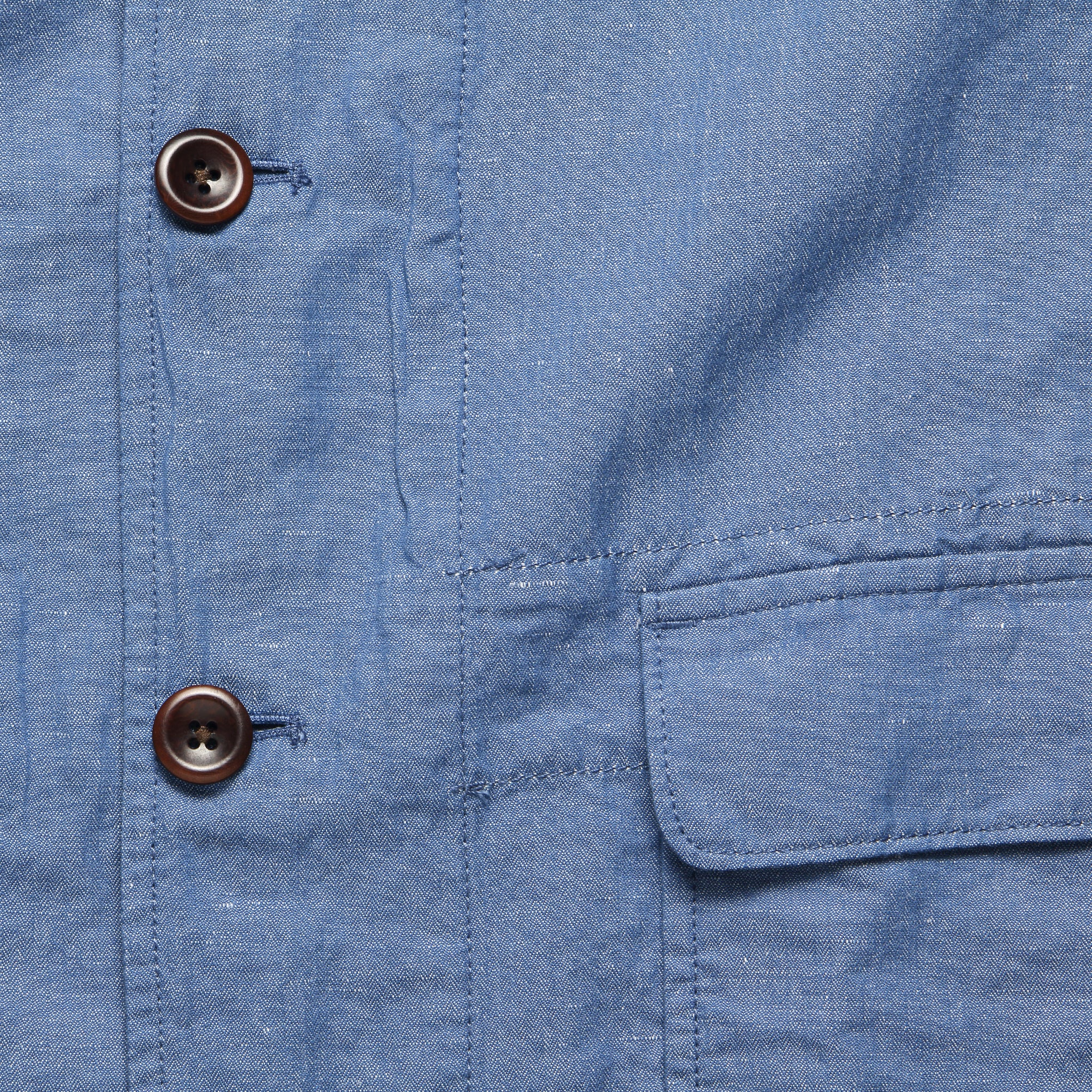 Mini Herringbone Sack Jacket - Light Blue - Alex Mill - STAG Provisions - Outerwear - Coat / Jacket